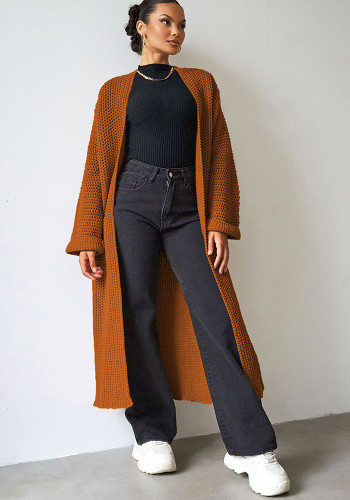 Women's Autumn Winter Casual Loose Coat Women's Long Knitting Cardigan Sweater