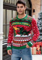 Jacquard Long Sleeve Christmas Men's Autumn Winter Casual Pullover Knitting Sweater