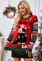 Cartoon Christmas Sweater Women's Autumn Winter Round Neck Long Sleeve Loose Pullover Knitting Shirt Cartoon Christmas Sweater Women's Autumn Winter Round Neck Long Sleeve Loose Pullover Knitting Shirt