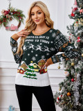 Women's Casual Round Neck Christmas Sweater Autumn Winter Pullover Sweater