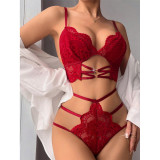 Women lace Bra T-Back Sexy Lingerie Two Piece Set