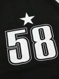 Women American Casual Contrast Color Letter Print Long Sleeve T-shirt Crop Top