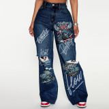 Women Ripped Jeans Denim Pants