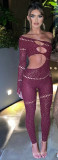 Women Beaded Bodystocking Net Jumpsuit Sexy Lingerie