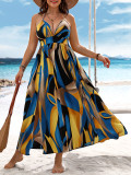 Women Beach Printed Strap Dress