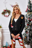 Women's Christmas Sweater Casual Short V-Neck Knitting Cardigan