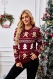 Jacquard Long-Sleeved Pullover Casual Top Christmas Sweater