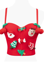 Women Christmas Fishbone Tank Top