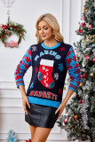Women Autumn Winter Sequin Embroidery Knitting Christmas Boots Jacquard Sweater