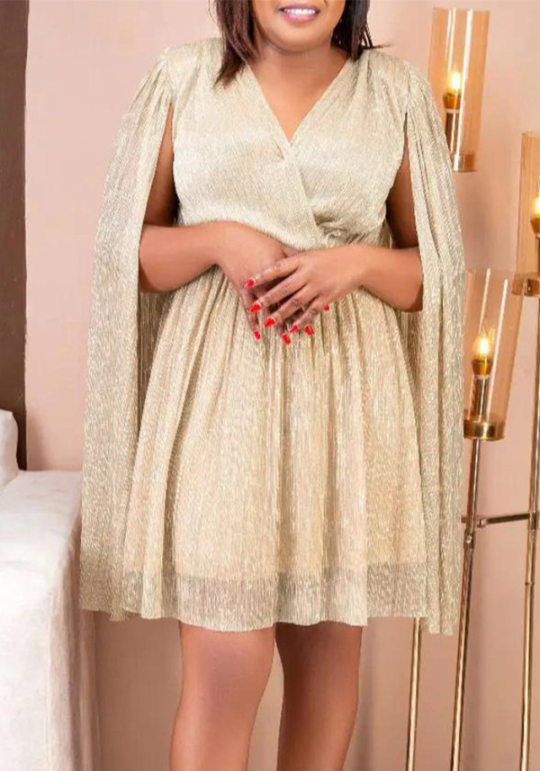 Women's Winter Fashion Chic Elegant V-Neck Long Sleeve Africa Evening Dress