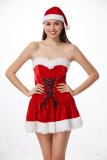 Trendy Christmas Strapless Party Dress