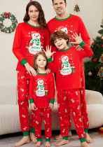White Snowman Christmas Parent-Child Set Autumn And Winter Mother And Daughter Christmas Family Outfit Red Pajamas