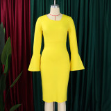 Women's Autumn Fashion Chic Elegant Africa Plus Size Bodycon Dress