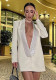 Fashion Low Back Beaded V-Neck Blazer Dress