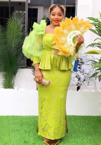 African Women's Plus Size High Waist Fashion Sequin Christmas Party Dress African Women's Plus Size High Waist Fashion Sequin Christmas Party Dress