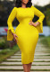 Women's Autumn Fashion Chic Elegant Africa Plus Size Bodycon Dress