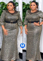 African Plus Size Women's Round Neck Print Long Dress African Plus Size Women's Round Neck Print Long Dress