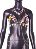 Multi-Color Accessories Halter Neck Strap Body Chain Top