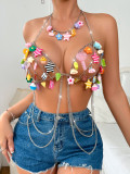 Multi-Color Accessories Halter Neck Strap Body Chain Top