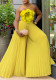 Women's Summer Halter Neck Flower Solid Color Wide Leg Plus Size Jumpsuit