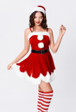 Red Christmas Strap Party Dress
