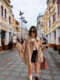 Women Turndown Collar Long Sleeve Jacket