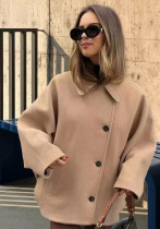 Women Turndown Collar Long Sleeve Jacket