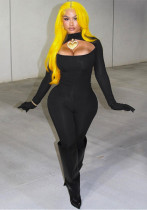 Women Sexy Solid Hollow Bodysuit (Including Gloves) Women Sexy Solid Hollow Bodysuit (Including Gloves)