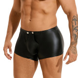 Men's Sexy Pu-Leather Square Leg Shorts