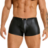 Men's Sexy Pu-Leather Square Leg Shorts