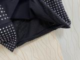 Women's Sexy Mesh Off Shoulder Beaded Long Sleeve Bodycon Slim Dress