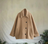 Women Turndown Collar Long Sleeve Jacket