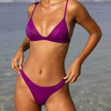 Solid Color Bikini Swimsuit