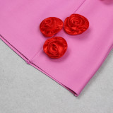 Pearl Strap Flower Sexy Short Bandage Sexy Dress
