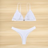 Solid Color Bikini Swimsuit