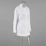 Women Turndown Collar Shirt Dress