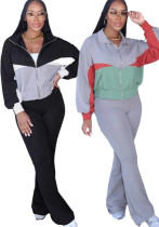 Autumn And Winter Women's Long Sleeve Zipper Jacket Tight Fitting Bell Bottom Pants Two-Piece Set Autumn And Winter Women's Long Sleeve Zipper Jacket Tight Fitting Bell Bottom Pants Two-Piece Set