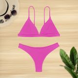 Solid Color Bikini Swimsuit