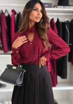 Solid Color Single-Breasted Long-Sleeved Shirt Solid Color Single-Breasted Long-Sleeved Shirt