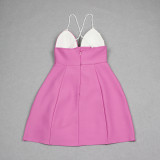 Pearl Strap Flower Sexy Short Bandage Sexy Dress