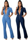 Sexy Fashion Denim Women's Slim Jumpsuit