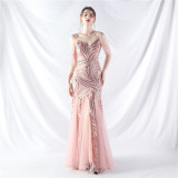 Plus Size Women 3xl4xl Sequins Plus Formal Party Maxi Evening Dress