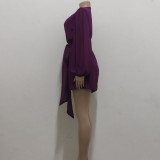 Sexy Fashion Casual V-Neck Belt Women's Jumpsuit