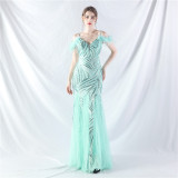 Plus Size Women 3xl4xl Sequins Plus Formal Party Maxi Evening Dress