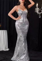 Women Elegant Fishtail Sequin Suspender Sexy Bodycon Dress Evening Dress Women Elegant Fishtail Sequin Suspender Sexy Bodycon Dress Evening Dress