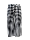 Women's Clothing Autumn And Winter Fashion Houndstooth Plus Size Wide-Leg Pants Women