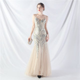 Plus Size Women 3xl4xl Sequins Plus Formal Party Maxi Evening Dress