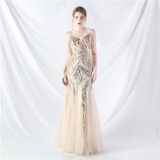 Plus Size Women 3xl4xl Sequins Plus Formal Party Maxi Evening Dress
