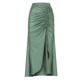 Women Solid Color Patchwork One-Piece Swimsuit