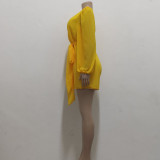 Sexy Fashion Casual V-Neck Belt Women's Jumpsuit